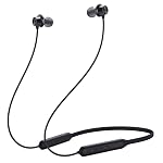 Bouncefit Bluetooth Wireless Mangentic On/Off Neckband, 40 Hours Continuous Playback Battery, Fast Charge, IPX7, Low Latency, Active Noise Cancellation, Earbuds with Mic Earphones (Black)