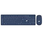 Ant Value FKBRI05 Wireless Keyboard Mouse Combo – 2.4Ghz Aesthetic Quiet Keyboard and Mouse Wireless – 104 Keys Full Size Ultra-Thin Keyboard for Laptop, Computer, PC, Notebook, Windows, Mac OS (Blue)