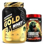 Bigmuscles Nutrition Karnage Pre-Workout (Sex On The Beach, 60 Servings) and Premium Gold Whey (1kg, Rich Chocolate) Combo