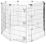 amazon basics Foldable Metal Pet Dog Exercise Fence Pen With Gate – 60 x 60 x 42 Inches