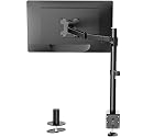 WALI Single Monitor Mount, Single Arm Desk,Desk Stand, Holds Screen Up to 32inch, 22lbs, Adjustable with C-CLAMP Designed for Home Office Application(M001), Black