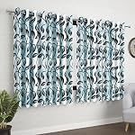 Window Curtains 5 Feet Long Set of 10 | Floral Design | Polyester | Light Filtering Curtains | Curtains for Living Room | (118 x 152 cm, Black) | Perfect for Home Decor