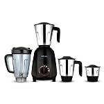 Bajaj Rex Dlx Ninja Series 4 Jar 750W Mixer Grinder | DuraCut Blades | 4 Stainless Steel Mixer Jars | Dry & Wet Grinding | 2 Yrs Warranty ãBlack/Brownã