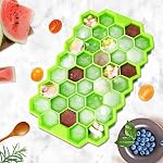 Clazkit Flexible Silicone Honeycomb 37 Cavity Ice Cube Tray for Freezer Moulds Small Cubes Whiskey Fridge Bar Soft Ice Cube Tray -Pack of 1