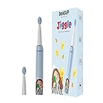 beatXP Jiggle Sonic Electric Toothbrush for Kids with 2 Brush Heads & 3 Cleaning Modes | Rechargeable Electric Toothbrush | 20500 Strokes/Min with Long Battery Life (Baby Blue),1 Count