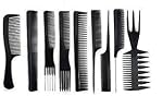 Ekan Set of 9 Professional Hair Cutting and Styling Comb Kit For Men and Women 20 Grams Black Pack Of 1