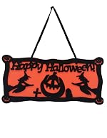 BookMyCostume Happy Halloween Party Plate Banner Wall Hanging Decoration Accessory for Halloween Free Size Orange/Black