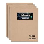 EduwayÂ® 16×20 Inch MDF Board Wood Sheet for Mandala , Lippan, Resin Art & Craft, 4mm Thick, Pack of â4 – Premium Cardboard Material for Artists, Art and Craft Students – Hard Cutout in Small and Large Sizes (40×50 cms)