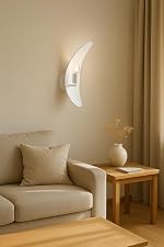 BENE Apia Mild Steel Indoor Modern Wall Light, E-27 Base Wall Lamp for Home Decor â Living Room, Bedroom, Corridor, Staircase, Foyer, 36 cm (White, Pack of 1)