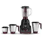 Havells Prisma 750 W 4 Jar Mixer Grinder| 3 Speed With Pulse Function| Air Vent Technology| Stainless Steel Blades| Wider Mouth Jars| Overload Protecton| 2-Year Product Warranty (Black)