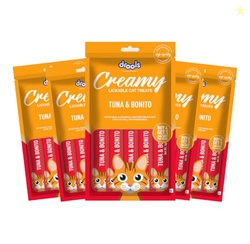Drools Creamy Lickable Cat Treats (75g x 5 Pouches) Total 375g | Tuna
