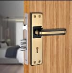 Milton Iron MHI-Liner Black.Gold 7 Inch Iron Mortise Lock Set with Lock Handle,Finish, Black Gold 175 mm x 40 mm Plate, 100mm Handle Length, Includes Keys and Screws