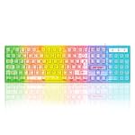 Ant Esports MK1720 Pro Wired Transparent Gaming Keyboard | 104 Keys Membrane Keyboard | Black & White Keycaps | Rainbow LED Backlight | USB Plug & Play |10M Click Lifespan for PC, Laptop, Mac* & Linux