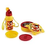CELLO Kidzbee Star Gift Set Combo for School Kids, Yellow | 3D Touch & Feel Mickey Design Airtight Clip Lock Insulated Lunch Box 390ml with Leak Proof Flip Top Sipper Water Bottle for Kids Boys Girls