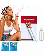 Bubble Cigarette Stress Relief Gift Set with Liquid Bottle and Storage Box, Reusable Bubble Maker for Outdoor Play and Party Activities