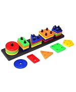 Humming Bird Geometrics Educational & Learning Shape Sorter Toys for Kids Smart Creative Activity Fun & Learning Toy Blocks Multicolor Stacking Block Game for Kids
