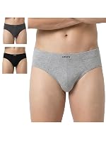 Levi’s 011 Comfort Brief for Men | 100% Pure Cotton | Breathable | Durable | Anti-Roll Waistband | Extra Supportive Gusset | Dual Layer 3D Pouch | Tagless & Zero Irritation Comfort | Pack of 3