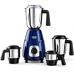 Milton Ascent Mixer Grinder, ISI Certified, Grindstone Blade Technology, 4 Jar, 800 W (22000 RPM), 5 yr motor warranty, 2 yr product warranty I Blue