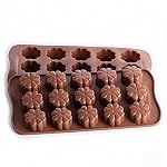 ARTO 15-Cavity Flower Silicone Chocolate Mould â Intricate Floral Design, Food Grade, Non-Stick DIY Chocolate, Candy, Jelly & Soap Mold for Home Baking & Gifting (Brown)