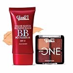 Glam21 Little One 4-in-1 Eyeshadow Palette- Portrait Mode,3.5gm & Color Match BB Foundation SPF15-Medium Beige,46gm|Pigmented, Long-Lasting Eyeshadow|Non-Cakey BB Cream, Blemish-Free Glow |Pack Of 2