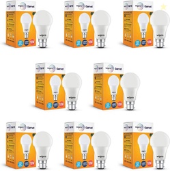 Wipro 10 W Basic Standard B22 LED Bulb White, Pack of 8