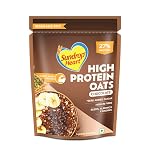 Sundrop Heart High Protein Oats| 27g Protein| Zero Added Sugar| Whey Protein Added| 12.6g Fibre| 500g| Chocolate| Added Seeds, Almonds & Raisins