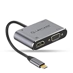 Lapcare LC411 USB-C USB Hub/Docking Station(4-in-1) with 4K 30Hz HDMI, USB 3.0, VGA, Type-C Data, PD Charging, Type-C Plug for Laptop, Mac,PC