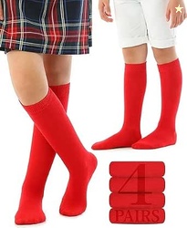 WKLOUYHE Kid's Knee High Cotton Socks for Girls Boys and Toddlers, Sol
