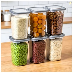 SWAPKART Set of 6 Fridge Kitchen Storage Containers | Transparent Leak