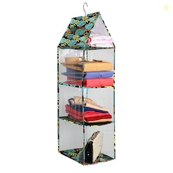 PrettyKrafts Hanging Rack 3 Blocks, Side Clear Storage Racks, Dormitor