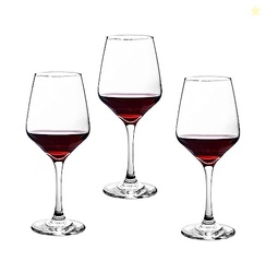 Red Wine Glass 350ml European Style Crystal Clear Glass (Set of 3)