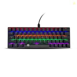 FRONTECH 63-Key Mechanical Gaming Wired Keyboard, Rainbow Backlit, 26