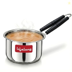 Lifelong Stainless Steel Heavy Bottom Saucepan | 1.5liter, 17cm Saucep