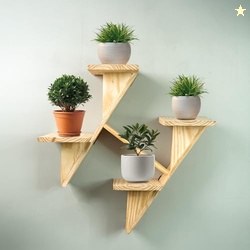 TrustBasket Floater Plant Stand | 4-Tier Wood Plant Stand for Home Dec