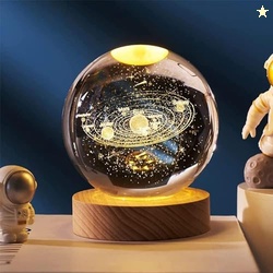 Desidiya Universe Crystal Ball Night Light,2.4 Inch Glass Ball Night L