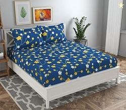 BSB Home 120 Tc Double Floral Printed Bedsheet with 2 Pillow Covers |