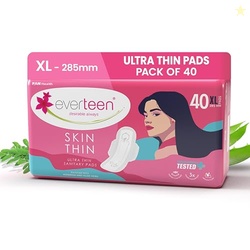everteen SKIN THIN XL 40 Sanitary Pads for Women 285MM, Infused with M
