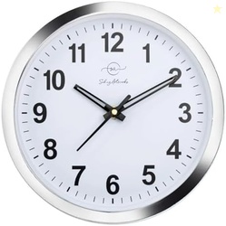 Wall Clock for Hall | Clock for Home | Silver - 20x20 CM | Quartz Move