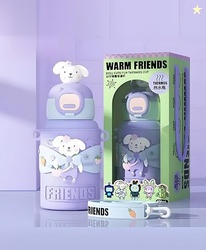 Kids Stainless Steel Insulated Water Bottle with Straw  450ml Double W
