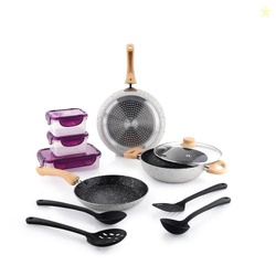 Aluminum 11 Pcs Non Stick Cookware Set with Induction Bottom | Tawa, F