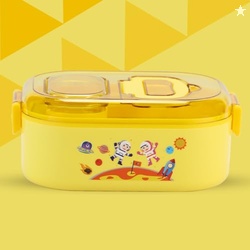 Attro Happy Meal Lunch Box Comes with 2 Spoon, Stylish Anti Spill Lid