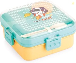 ATTRO My Lunch 2 Layer Plastic Lunch Box Comes with Fun Dinosaur Print
