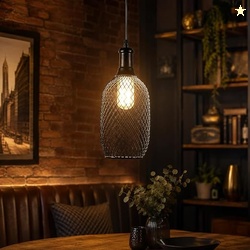 Tu Casa HG-15 Bottle Shape Metal mesh pendent Light Iron Holder Type e