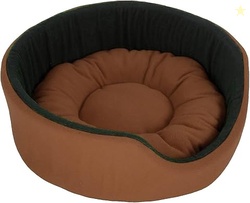 PAWSOME Luxurious Soft Dog/Cat Bed, Brown, Small
