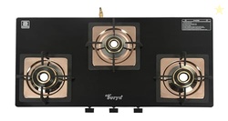 Golden Surya CXJ 32 SS Desire 3 Burner Gas Stove | Forged Brass Burner