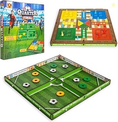 Quarter Final 3-in-1 Game Set of Wooden Table Games Like Football, Col