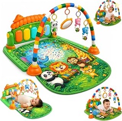 Lifelong Jungle Piano Playgym | Musical Mat with Lights, Hanging Toys|