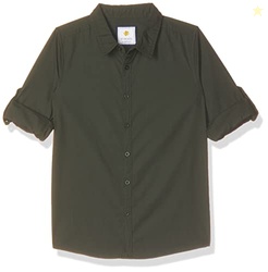 Amazon Brand - Symbol Boys 100% Cotton Solid Casual Shirt | Full Sleev