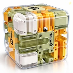 Rolling Ball Transparent 3D Maze Cube Puzzle, Brain Teaser Game for Ki