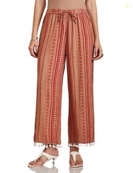Amazon Brand - Myx Women Relaxed Cotton Flared Palazzo (Available in P